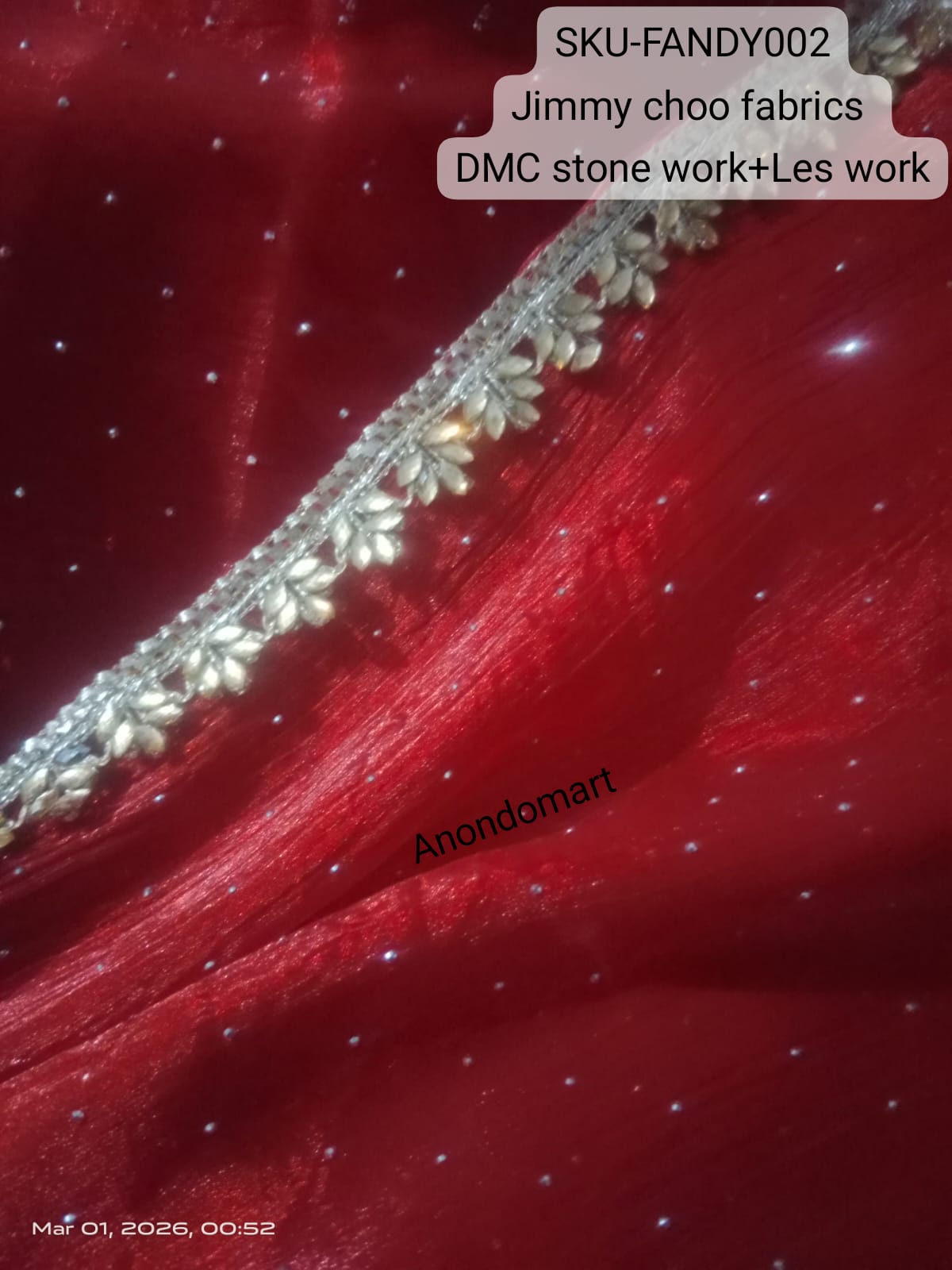 Glitter silk fabrics   Machine sequence embroidery+petal Les work